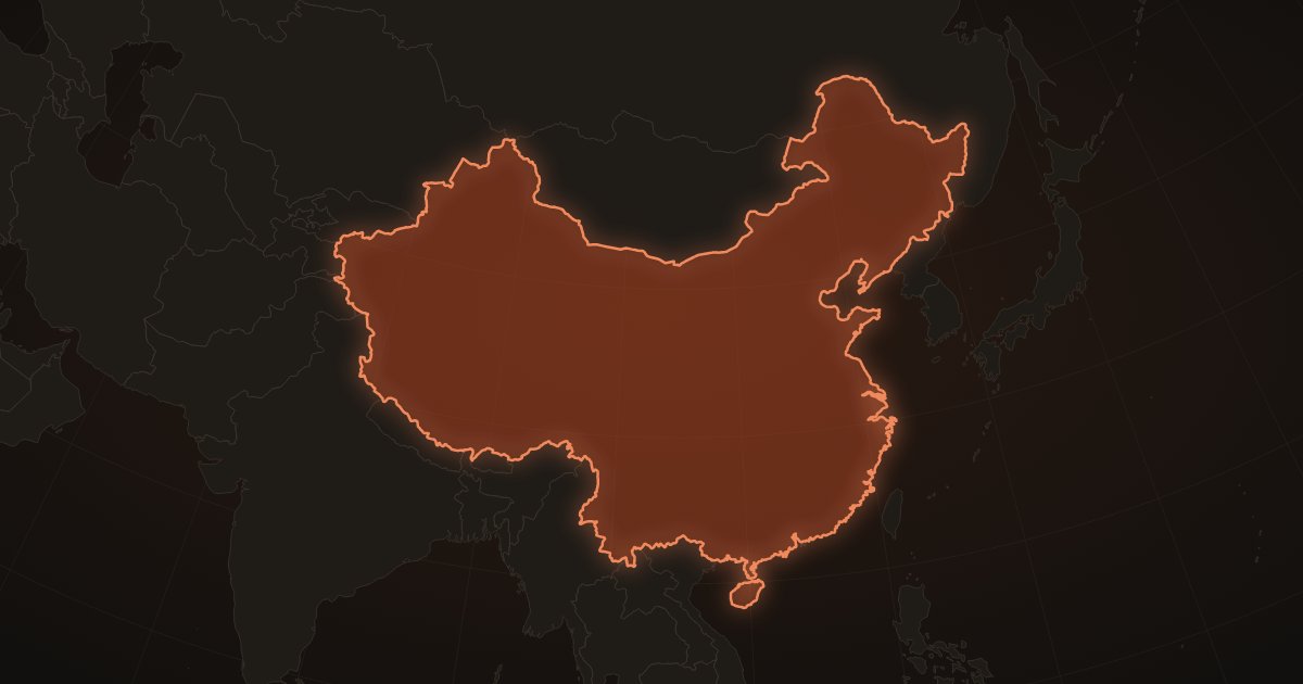 Map outline of China