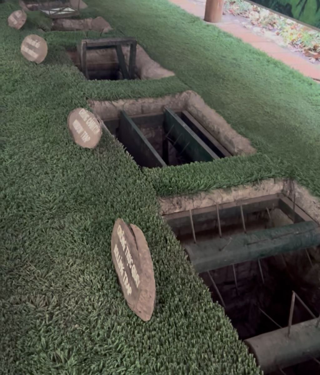 Booby traps on display at the Cu Chi Tunnels