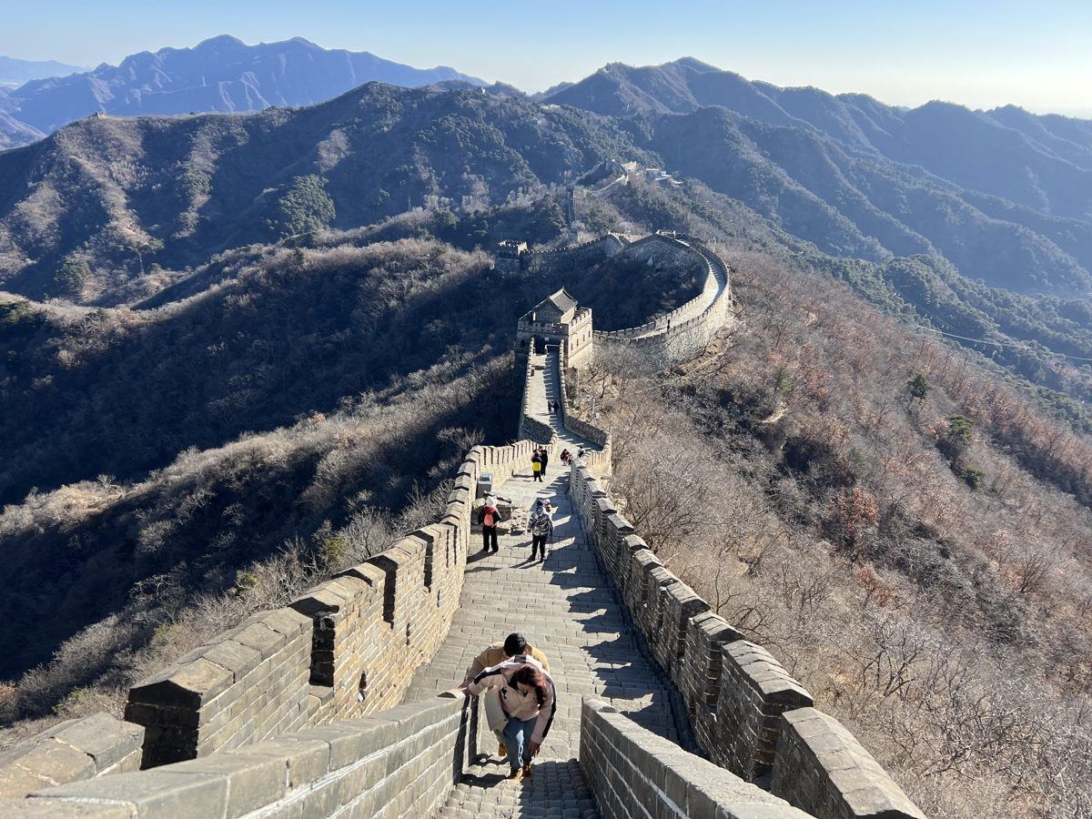 The restored Great Wall at Mutianyu winding along the mountain ridge